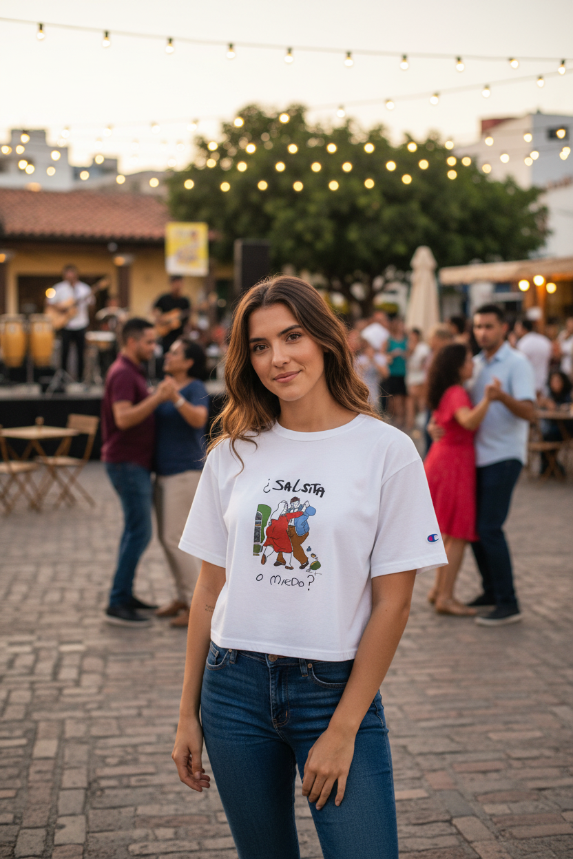 Women's Cropped Crewneck T-Shirt | Exclusive Design by Hasi